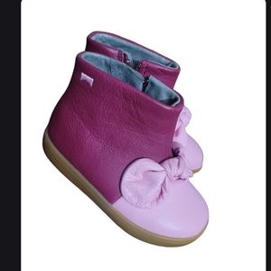 Camper Kids Pink Boots with Bow